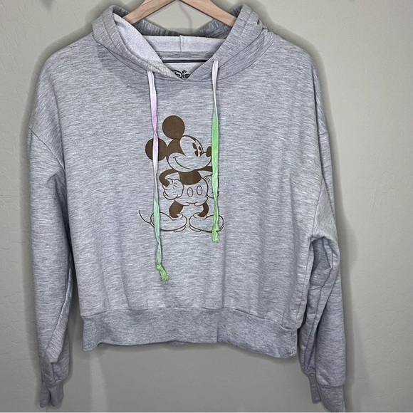 Vintage Disney Parks Hoodie Gray Tie Dye Dip Pullover Mickey Disneyland World - Picture 1 of 8